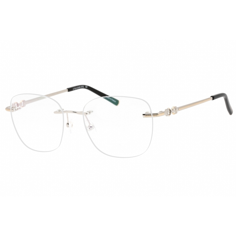 NWT Charriol PC71072-C02 54mm Shiny Silver God Eyeglasses